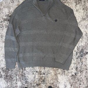 Chaps Men's Gray Zip-Up Sweater